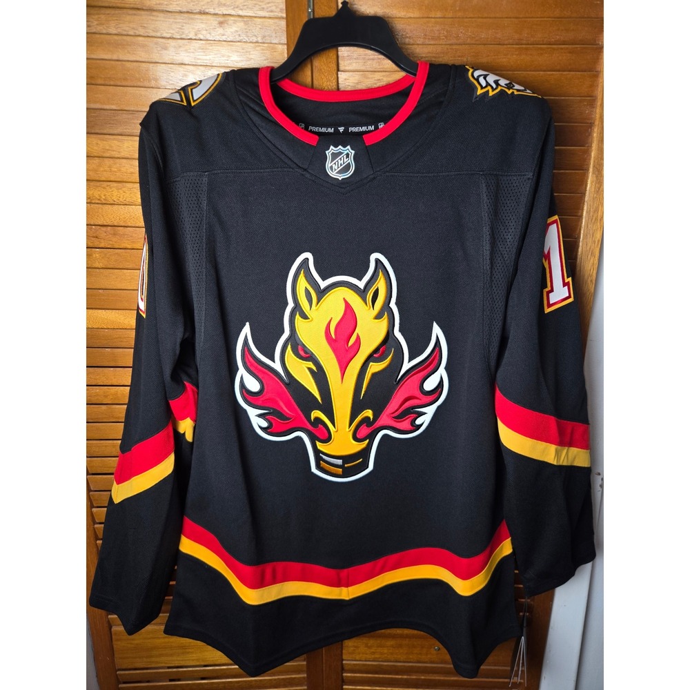 Fanatics Calgary Flames Premium Huberdeau Blasty Jersey Black Mens 46